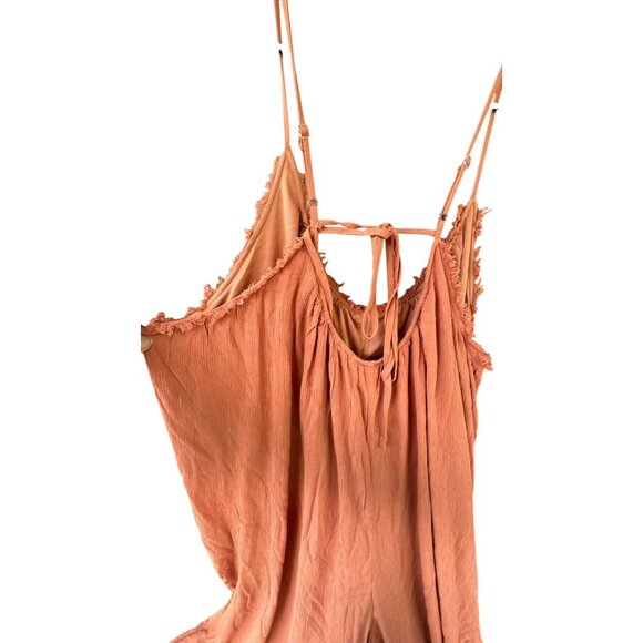 Veveret Womens M Boho Wide-Leg Jumpsuit Romper With Adjustable Straps 100% rayon - Picture 7 of 14